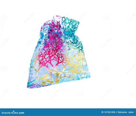 Colorful Nylon T Bag With Satin Ribbon Ties Stock Photo Image Of