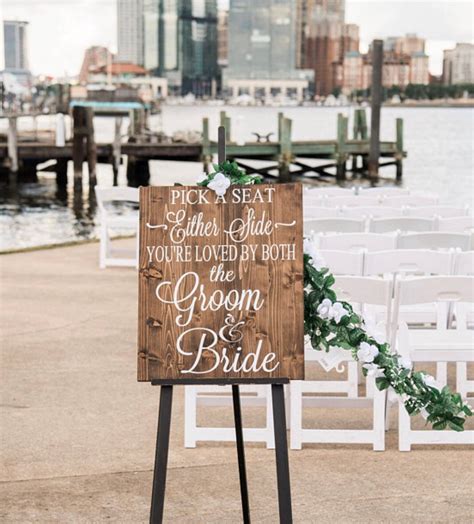 Pick A Seat Not A Side Wedding Welcome Sign - Custom Wedding Sign ...