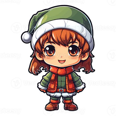 Cute Christmas Elf Clipart Illustration Ai Generative 27235169 Png