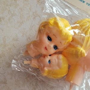 Vintage Mini Blonde Doll Heads Plastic Blow Mold Hollow Heads Nip S Hairdos Etsy