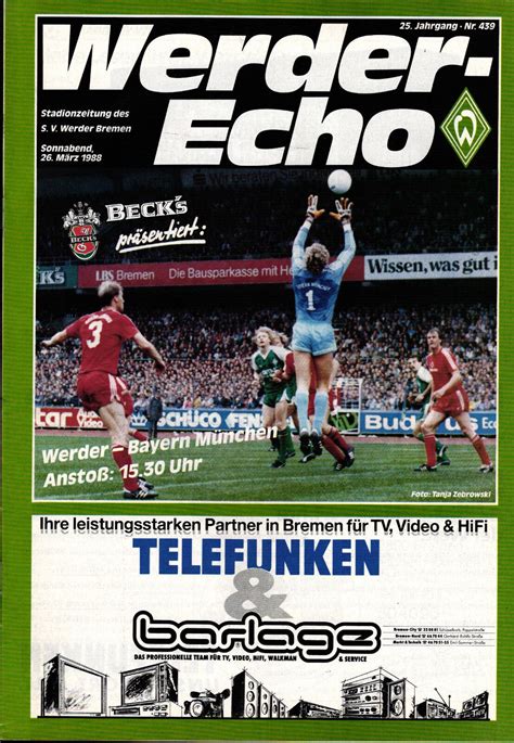 Bl Sv Werder Bremen Fc Bayern M Nchen Ebay