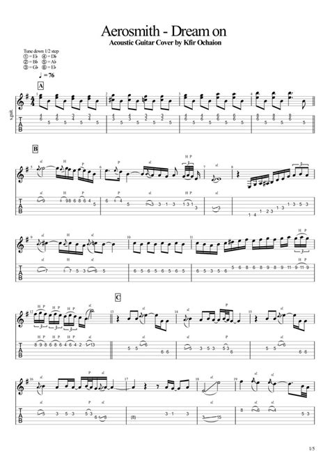 Aerosmith - Dream On - Acoustic Tab - Kfir Ochaion