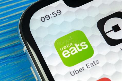 Uber Eats Application Icon on Apple IPhone X Smartphone Screen Close-up ...