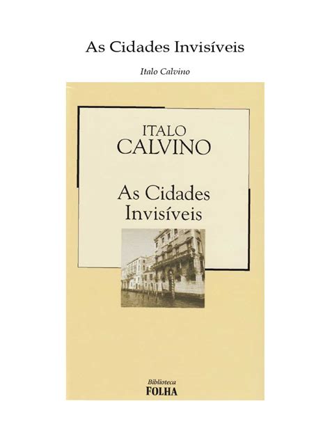 Livro De Italo Calvino - Calvino Italo As Cidades Invisiveis | PDF