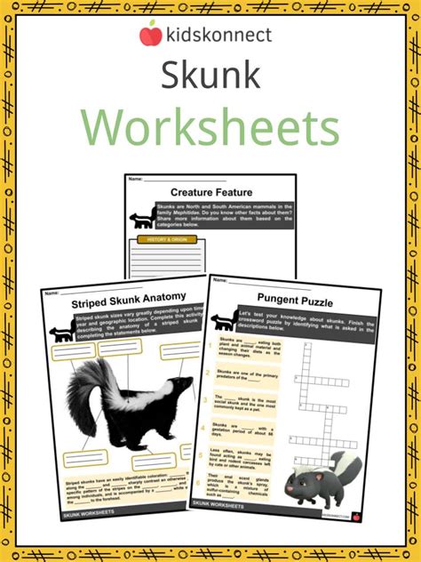 Skunk Facts, Worksheets, Overview, Description & Behavior For Kids