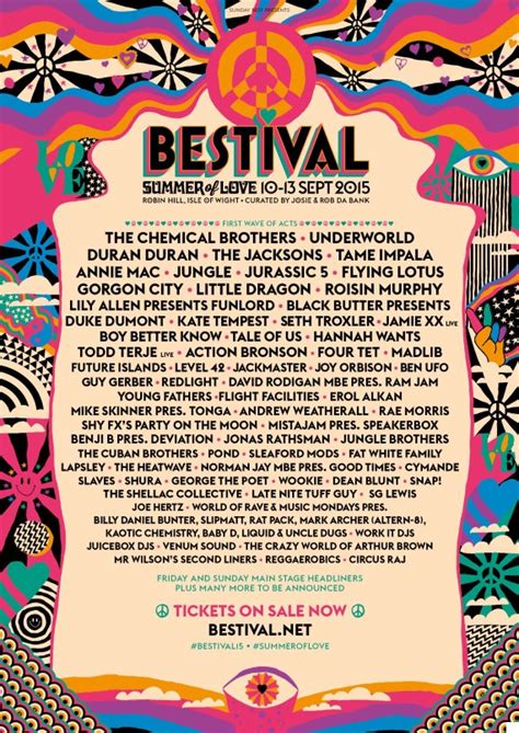 The First (Tidal) Wave of Bestival 2015 Acts