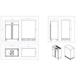 AFI ARMOIRE RÉFRIGÉRÉE POSITIVE INOX 2 PORTES PLEINES 1334 L