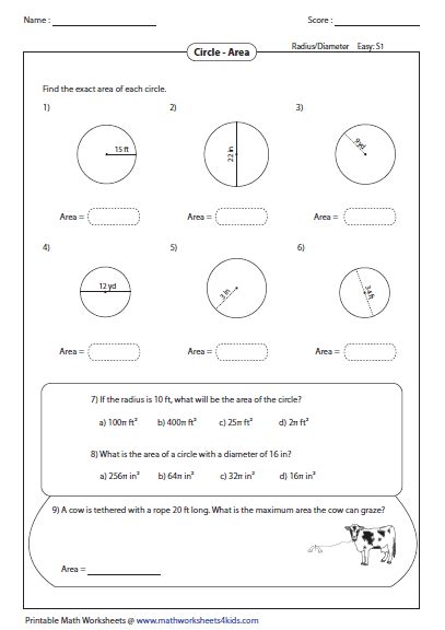 Area Of A Circle Worksheets – Martin Lindelof