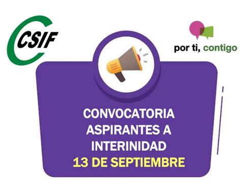 CSIF ASPIRANTES A INTERINIDAD 2022 23 CONVOCATORIA 13 09 2022