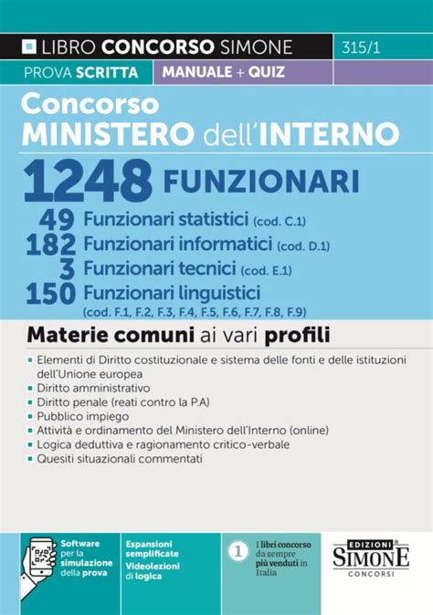 Libri Per Il Concorso Ministero Dell Interno Funzionari