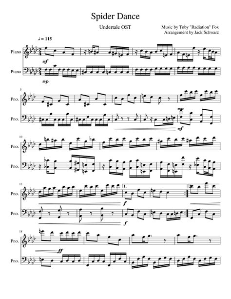 Spider Dance Undertale Sheet Music For Piano Download Free In Pdf Or Midi