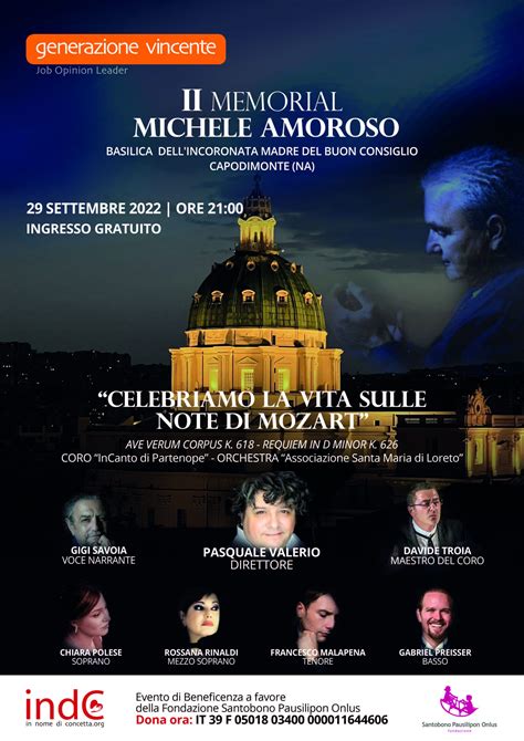 Ii Memorial Michele Amoroso Concerto Di Beneficenza Per Sostenere La