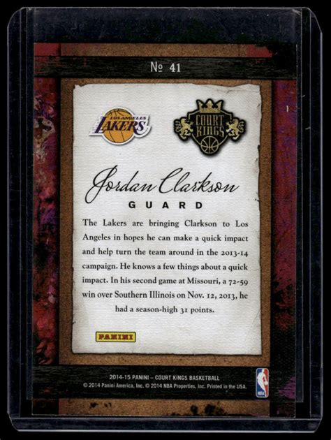 Jordan Clarkson 2014 15 Panini Court Kings Remarkable Rookies 41