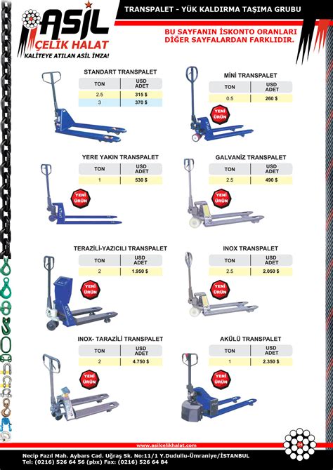 transpalet fiyat listesi Çelik Halat Çelikhalat Paslanmaz Galvaniz