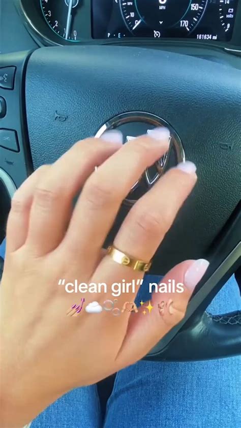 Clean Girl Nail Inspo 💅🏼🫧🫶🏼 In 2024 Girls Nails Natural Nail Care