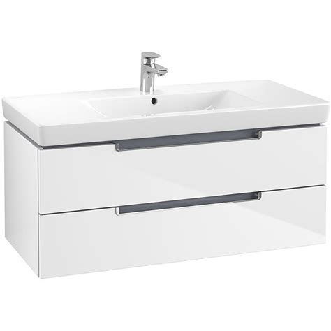 Villeroy And Boch Subway 20 Glossy White 1000mm Wall Hung 2 Drawer