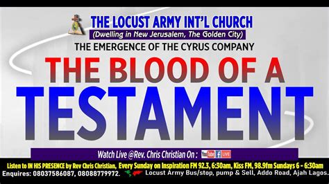 Rev Chris Christian The Blood Of A Testament Youtube