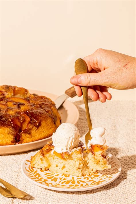 Peach Upside Down Cake Recipe College Housewife