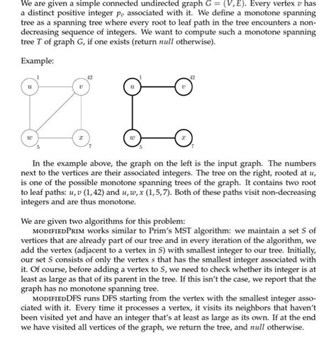 Solved We Are Given A Simple Connected Undirected Graph G Chegg