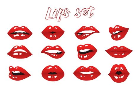 Premium Vector Lips Set Vector Design