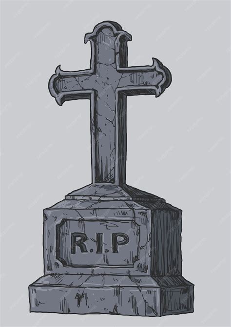 Premium Vector Headstone And Gravestone Drawing Illustration