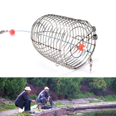 Pcsstainless Steel Fishing Lure Cage Fish Bait Fishing Trap Cage