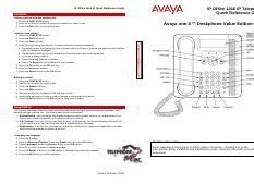 Avaya Ip Telephone Quick Reference Guide Pdf Ip Office Ip