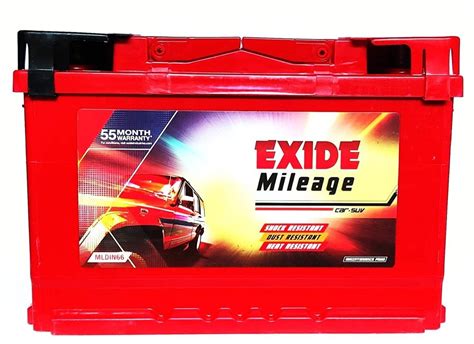 Capacity 66Ah Exide Mileage MLDIN66 Car SUV Battery At Rs 7300 In Banswara