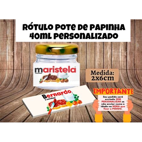 R Tulo Pote De Papinha Tema Nutella Personalizado Shopee Brasil