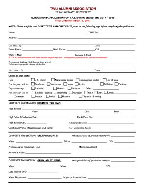 Fillable Online Twu ALL APPLICANTS MUST COMPLETE ALL SECTION Fax Email