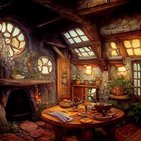 Interior of a Hobbit's house. by fernandadesa on DeviantArt