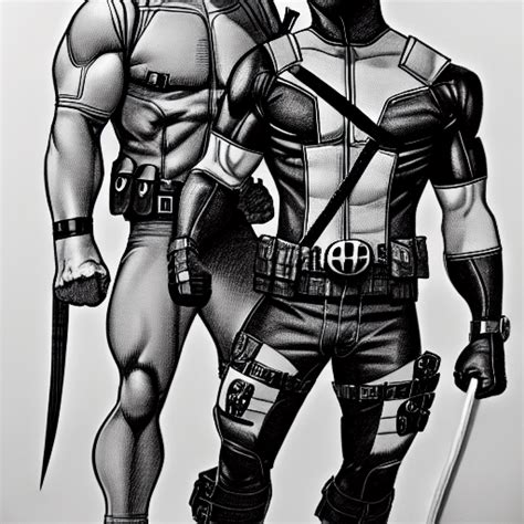 Deadpool and Wolverine Pencil Drawing · Creative Fabrica