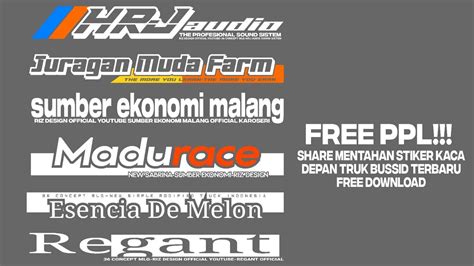 FREE PPL Share Mentahan Stiker Kaca Depan Truk Terbaru Bussid YouTube