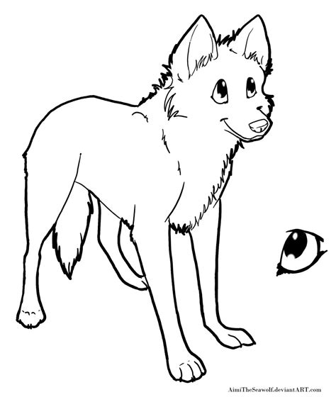 Anime Wolves Line Art