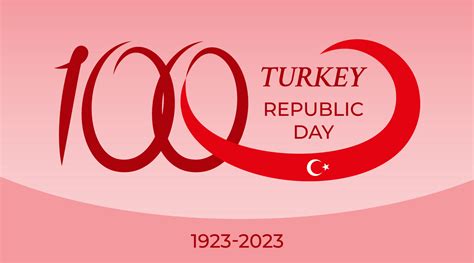 100 Years Anniversary Of Turkish Republic Festivity Card With Number