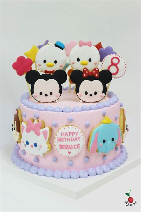 Mickey Friends Tsum Tsum Birthday Cake Tsum Tsum Icing Cookies