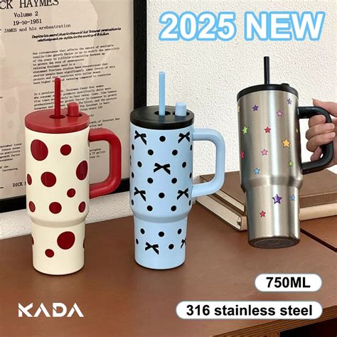 Kada Tumbler Hot And Cold Stainless Steel With Handle Straw For Office Coffee Ml Shopee