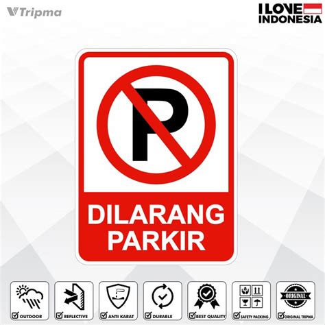 Jual Rambu Dilarang Parkir Cm X Cm Plat Alumunium Shopee Indonesia