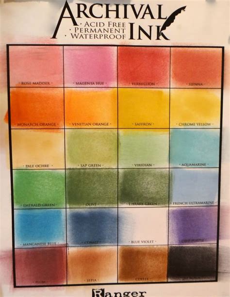 Creating A Ranger Color Board Colour Board Ink Color Ink Pads