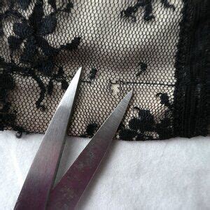 Vintage Tops Vintage Fondue Black Floral Lace Overlay Nude Cami Top Sweetheart Rosette Lace