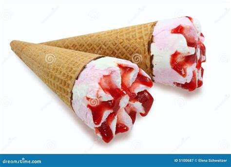 Strawberry Ice Cream Cone Royalty Free Stock Photography - Image: 5100687