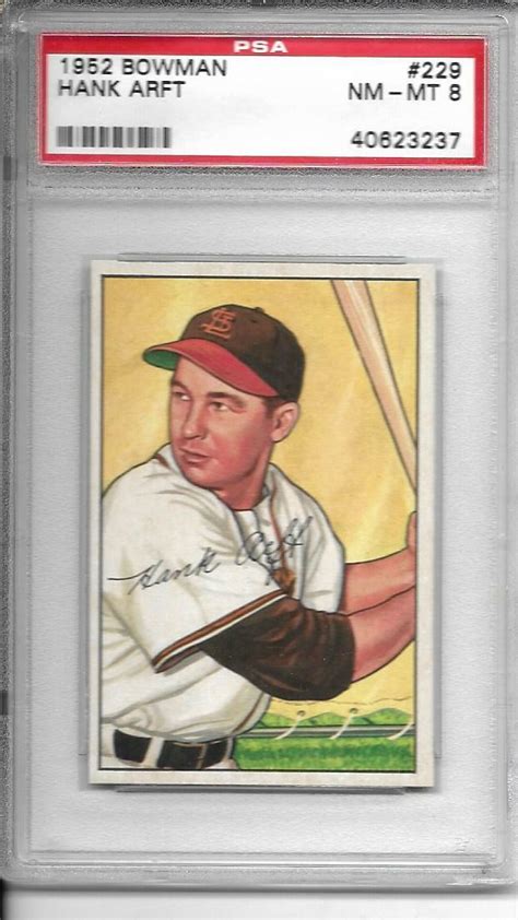 1952 Bowman Hank Arft 229 PSA 8 Browns 655 EBay