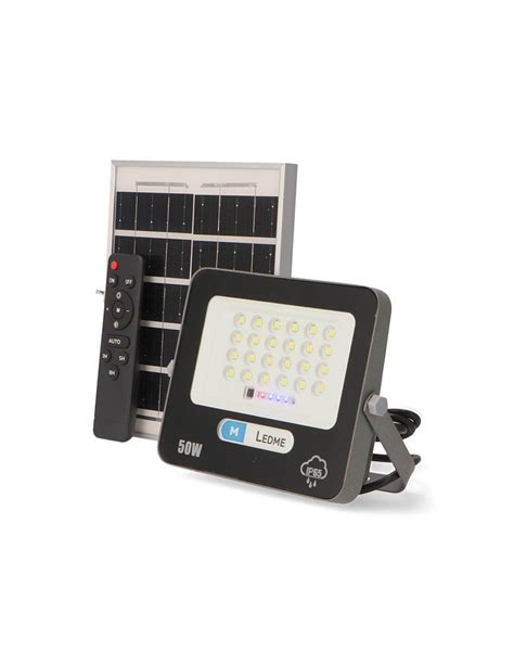 Proyector LED Solar 50W 6000K Con Mando A Distancia IP65 Compra En