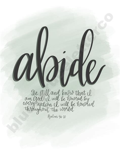 Abide Digital Print Bible Verse Inspirational Print Etsy