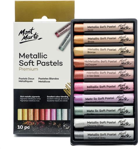 Mont Marte Lot De Pastels M Talliques Doux De Qualit Sup Rieure