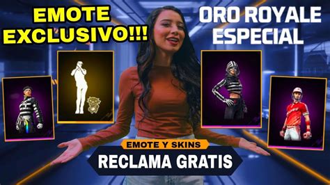 R Pido Garena Regala Nuevo Emote Skin Oro Royale Especial Trajes