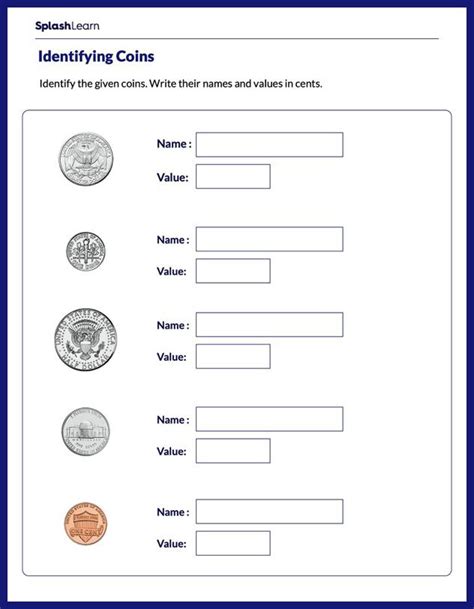 Identify The Coin Worksheet