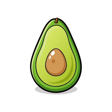 Vector De Dibujos Animados De Aguacate Ilustración Concepto De Obra De Arte De Estilo Plano