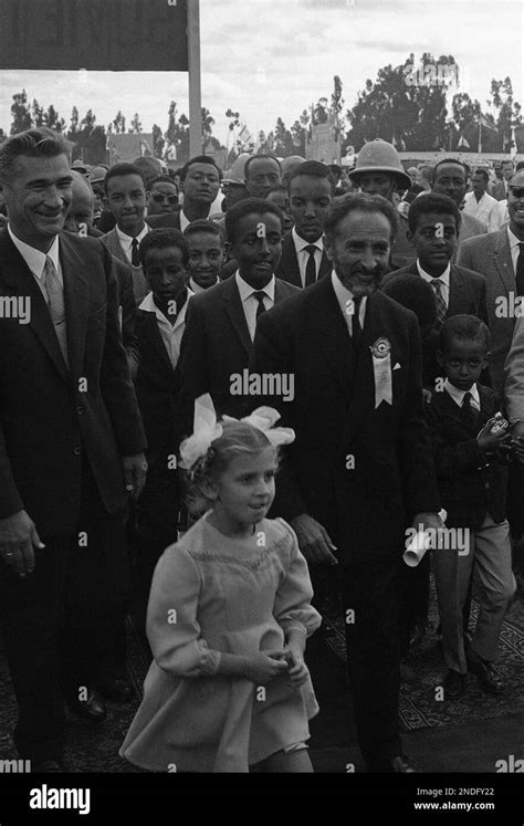 Emperor Haile Selassie Of Ethiopia During A Garden Party In Addis Ababa