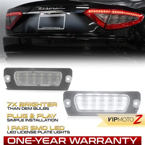 2008 2019 Maserati Grand Turismo White LED License Plate Lights LACV